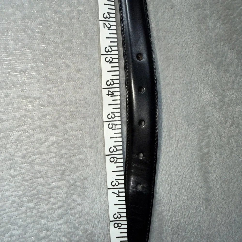 Vintage Talbots Black Leather Belt Size 1X‎ Made in Italy Gold Buckle 90s